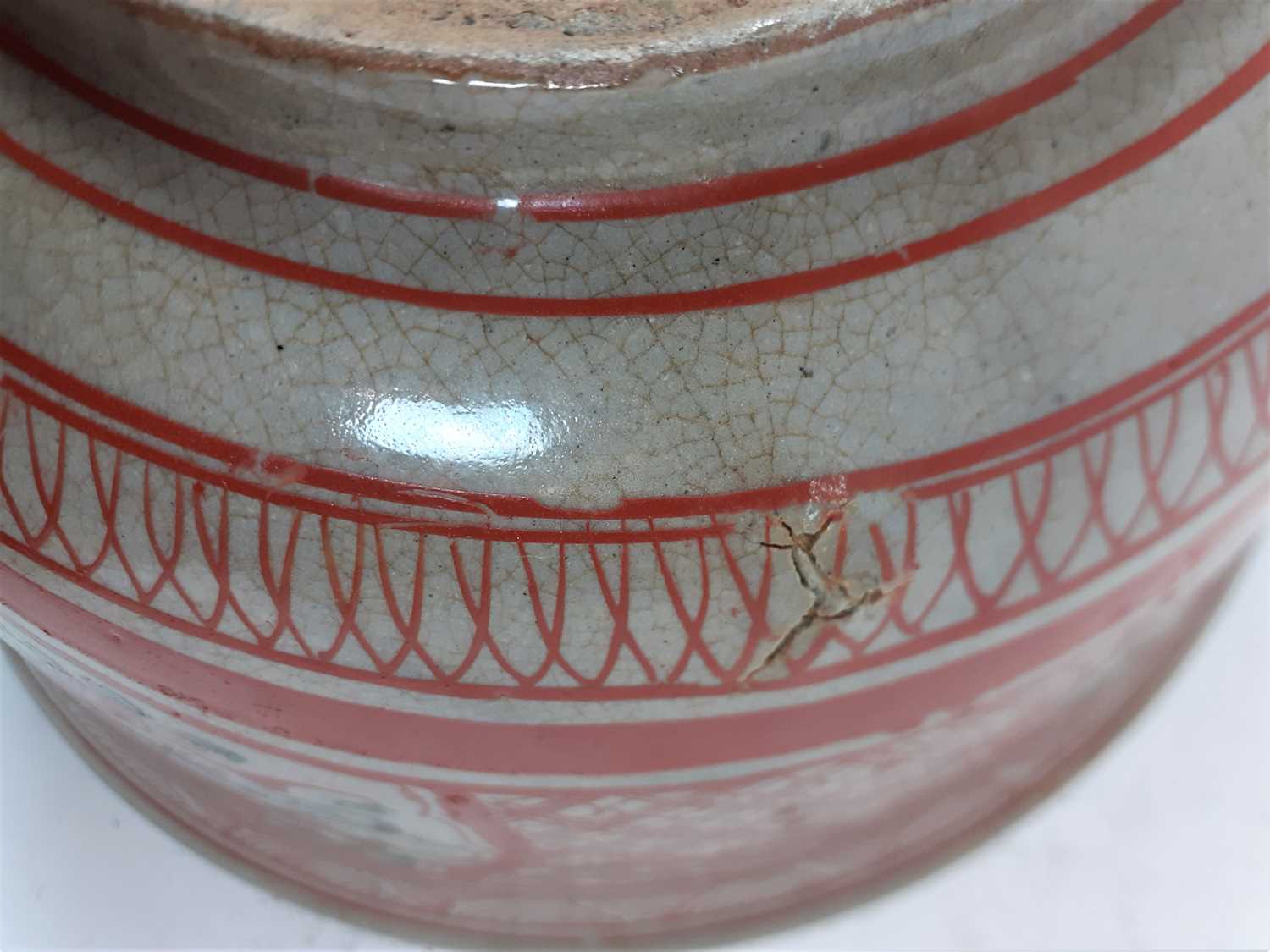 A Zhangzhou Ware Bowl, in 17th century style, painted in red and green with figures in landscape and - Image 8 of 20