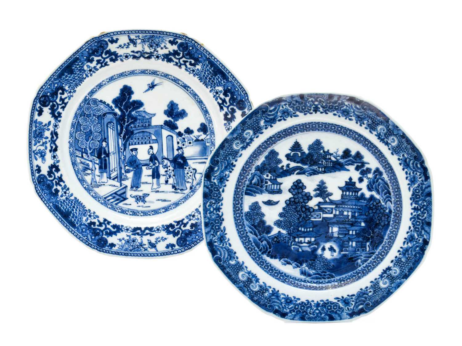A Chinese Porcelain Plate, Qianlong, of octagonal form, painted in underglaze blue probably after an - Image 3 of 22