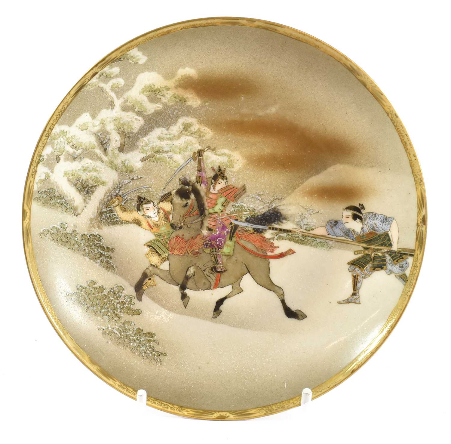 A Kutani Porcelain Teapot and Cover, circa 1900, of ovoid form, painted, printed and gilt with a - Image 19 of 64