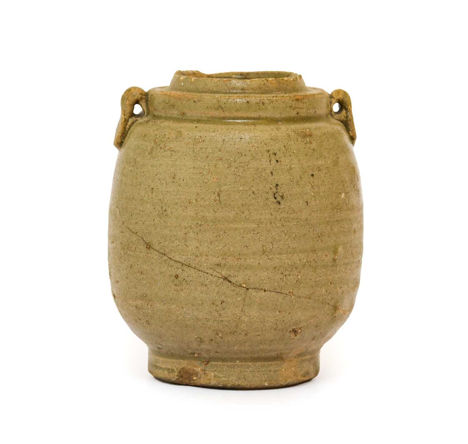 A Sawankhalok Stoneware Jar, probably 16th century, of ovoid form, 9cm high; and Seven Various - Image 9 of 16