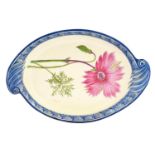 A Creamware Named Botanical Dessert Dish, circa 1790, painted with "Large Flowere'd Monsonia" within
