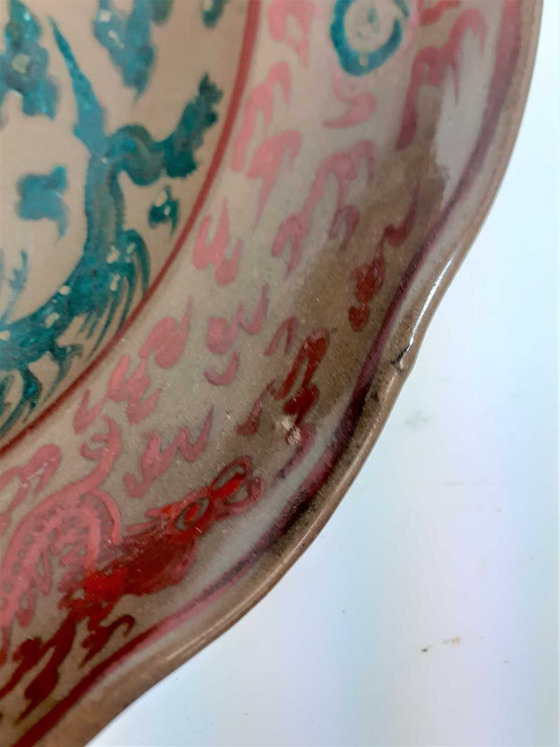 A Zhangzhou Ware Bowl, in 17th century style, painted in red and green with figures in landscape and - Image 13 of 20