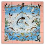 Hermès Silk Scarf, La Vie Precieuse de la Mediterranee Designed by Robert Dallet, the talented