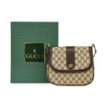 Gucci Brown Monogram Canvas Shoulder Bag, with brown leather trims and shoulder strap, gilt tone