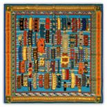 Hermès Silk Scarf, Colliers De Chien Designed by Virginie Jamin, incorporating numerous colours on a
