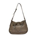Circa 2011 Chanel 2Way Chain Tote Bag, with grey lambskin quilted sides, brown leather sides, base