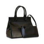 Alaia Paris Black Leather Monochrome Laser Cut Hand Bag, the front, back and sides mounted over
