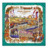 Hermès Silk Scarf, Grand Cortege à Moscou, Designed by Michel Duchene, depicting Napoleon’s march to