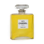 Chanel No.5 Advertising Display Dummy Factice, the clear glass bottle with faceted corners and