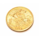 A George V Half Sovereign 1915 S, Sydney Mint, obv. bare head left, rev. Pistrucci, S in exergue,