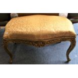 A Large Reproduction Gilt Stool, in Louis XV stye, 102cm by 58cm by 60cm