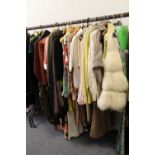 Quantity of Assorted Ladies Costume, circa 1970s and later comprising day wear, coats, fur coat,