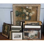 A large quanity of pictures and prints, to include a group of Country Houses of Great Britain,