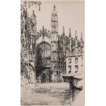 Edward J. Cherry F.R.S.A "King's College Chapel, Cambridge" Signed, etching, 17cm by 11cm;