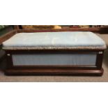 A Part Upholstered Mahogany Framed Ottoman, (converted) 123cm by 51cm by 45cmStructurally in good