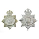 A Grantham Police Helmet Plate, in die stamped chromium plate, with King's crown over star,