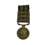 An India Medal, 1896, in Bronze, with three clasps TIRAH 1897-98, PUNJAB FRONTIER 1897-98 and RELIEF