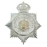 An Ashton-under-Lyne Police Small Helmet Plate, in die stamped chromium plated white metal, with