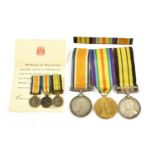 A Group of Three First World War and Africa Campaign Medals, comprising British War Medal and