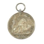A Seringapatam Medal, in silver, the obverse with the British lion defeating the Tiger of Mysore and
