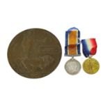 A First World War Casualty Group of British War Medal, Victory Medal and Memorial Plaque, awarded to