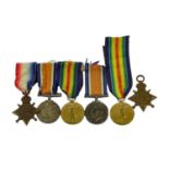 Two First World War Trios, each comprising 1914-15 Star, British War Medal and Victory Medal,