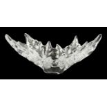 A Lalique Glass Champs-Elysées Bowl, 2nd half 20th century, of leaf form, engraved Lalique