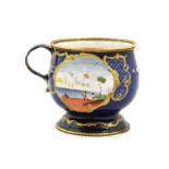 A South Staffordshire Enamel Custard Cup, circa 1770, of squat baluster form, painted with