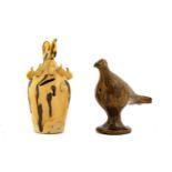 A Slipware Bird Whistle, probably Halifax, 2nd half 19th century, naturalistically modelled and