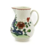 A Philip Christian & Co Liverpool Porcelain Sparrowbeak Cream Jug, circa 1770, painted in coloured