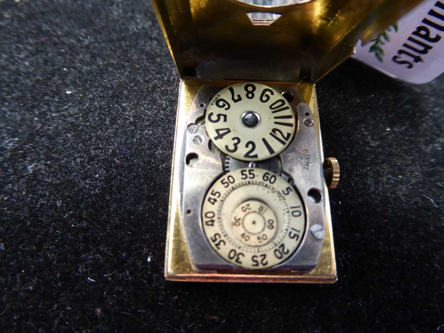 An Unusual Art Deco 9 Carat Gold Digital Display Wristwatch 1932 - Image 3 of 7