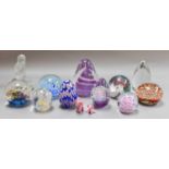 A Quantity of Paperweights, including, a handmade large Kosta Crystal signed example decorated