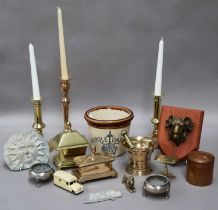 Miscellaneous Items, including an 18th century bronze pestal and mortar, a Maypole Dairy Co.
