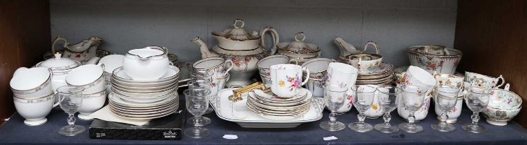 A Royal Worcester Gilt Rimmed Part Tea Sevice, together with various other tea wares including Royal
