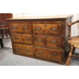 An Oak Six Drawer Chest, 18th century, 128cm by 58cm by 83cm