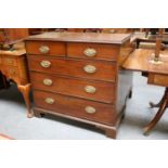 A George III Mahogany Straight Front Four-Height Chest of Drawers99cm by 47cm by 93cm