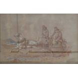 Robert Richard Scanlan (1801-1876)Horse-drawn cart with figures moving speedily through a