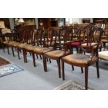 Set of Eight George III Style Mahogany Framed Shield Back Dining Chairs, including two carvers