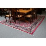 Khorasan Carpet, the pale aubergine field of vines centred by a medallion framed by floral