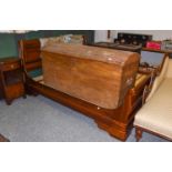 A Modern Mahogany Sleigh Bed, 189cm by 218cm by 101cm