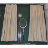 A Pair of Double-Lined Cream Curtains, 238cm dropSome staining and marks but no signs of tearing.