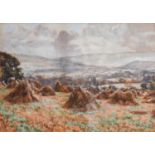 John Dobby Walker (1863-1925)Corn stooks Signed, watercolour together with two further signed