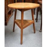 A Pine Cricket Table, 63cm diameter by 72cm