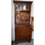 A George III Mahogany Bookcase, with glazed upper-section, 73cm by 34cm by 171cm