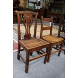 An Elm Plank Seated Chair, 18th century, with domed crest railA Further Elm Chair, of similar