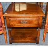 A Titchmarsh & Goodwin Style Single-Drawer Oak Side Table, 55cm by 48cm by 56cm