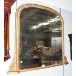 A Victorian Gilt Framed Overmantel Mirror, 100cm by 113cm