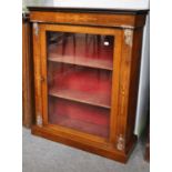 A Victorian Walnut Inlaid Display Cabinet, 76cm by 29cm by 97cmSome tarnishing to the metalwork, but