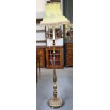 A Carved Giltwood Standard Lamp, 135cm high (excluding fittings)