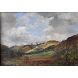 Nan C.Livingston (1876-1952)"Perthshire Hills"Signed, inscribed to artist lable verso, oil on